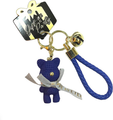 Augen Creative Cartoon Textured Cute Teddy Bear Blue Key Chain