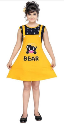 RahatGarments Girls Midi/Knee Length Casual Dress(Multicolor, Sleeveless)