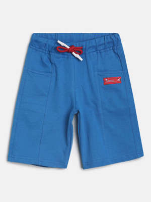 TALES & STORIES Short For Boys Casual Solid Pure Cotton(Blue, Pack of 1)