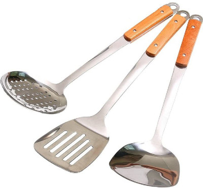 HENIJ with Wooden Handle Kitchen Tool Set(Brown, Spatula)