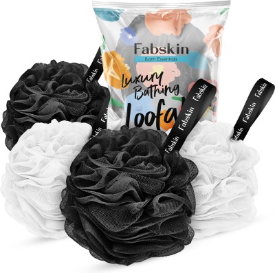 Fabskin Loofah(Pack of 4, Black, White)