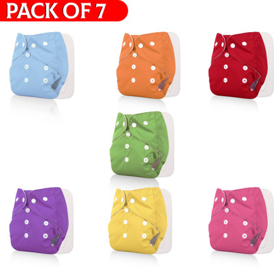 zlox Washable Cloth Diapers With 5 Layer Insert 7 Cloth Diaper Plus 7 White Insert