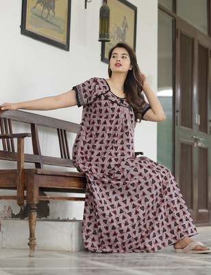 Rohit creation Women Nighty(Pink)