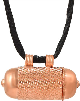 Dzinetrendz Pure Copper Thick hollow Cylinder Openable Tabeez Taveez Tabiz pendant Rhodium Copper Locket
