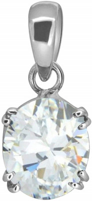 EVERYTHING GEMS Zercon6597 Silver Zircon Brass Pendant