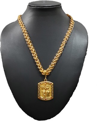 Pihoo Enterprise Radhe Krishna SQUARE & koyali chain Gold-plated Alloy Pendant Set