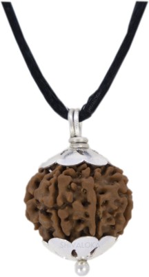 Senroar Original 4 Mukhi Rudraksha Pendant Silver Wood Pendant