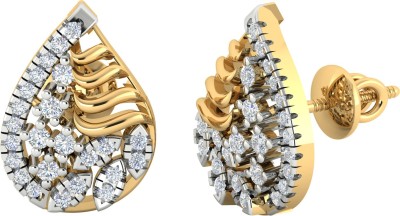 FEATHERMARK Semi Western BIS hallmarked Yellow Gold 14kt Diamond Stud Earring