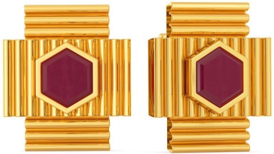 Melorra Valour O Wine Gemstone Earrings Yellow Gold 18kt Ruby Stud Earring