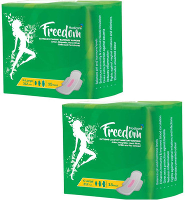 FREEDOM EXTREME COMFORT -XL-15PADS PACK OF 2 Sanitary Pad(Pack of 30)