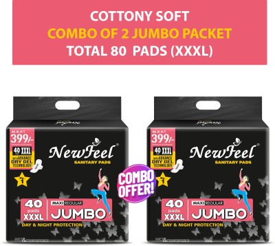 NewFeel Cottony Soft Jumbo (80 Pieces,XXXL) Sanitary Pad(Pack of 80)