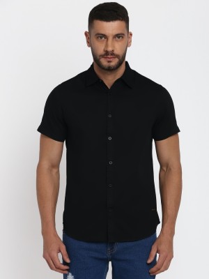 abof by Aditya Birla Men Solid Casual Black Shirt