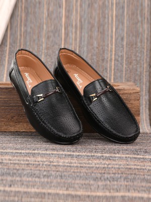 Azzaro Black Loafers For Men(Black)