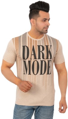 Fabatros Printed Men Round Neck Beige T-Shirt