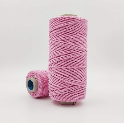 Bobbiny 3 Ply Twisted 2MM Macrame Cotton Cord Dori 50 Meter Thread Green for Macrame .