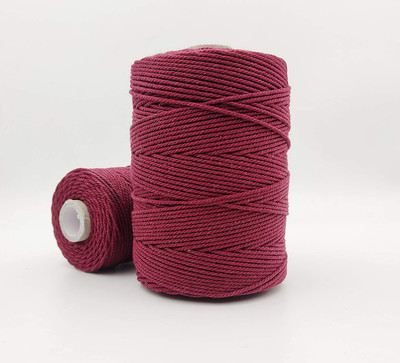Bobbiny 3 Ply Twisted 2MM Macrame Cotton Cord Dori 50 Meter Thread Off White .