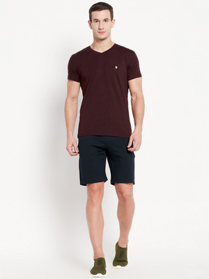Octave Solid Men Dark Blue Basic Shorts