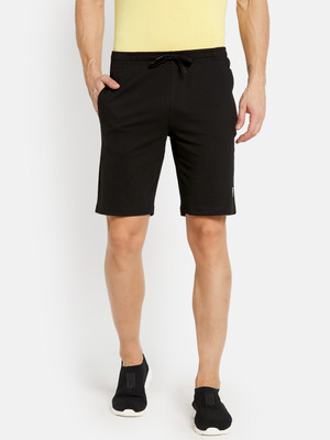 Octave Solid Men Black Basic Shorts