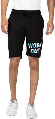 INFINIA Graphic Print Men Black Casual Shorts