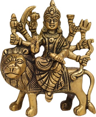 Rudra Centre Durga Mata Brass Idol - Decorative Showpiece  -  10 cm(Brass, Gold)