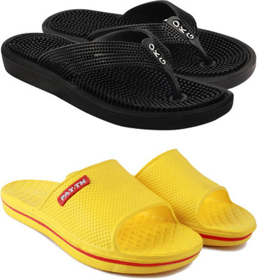 Ammar Collection Men Slides(Black, Yellow , 7)