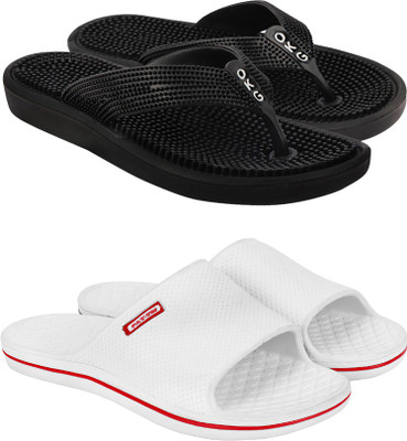 Ammar Collection Men Slides(Black, White , 7)