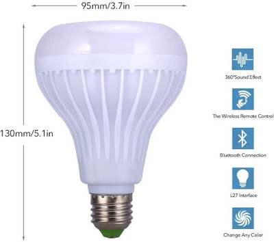 WunderVoX Multicolor Light Bulb with Bluetooth Speaker-H6 Smart Bulb