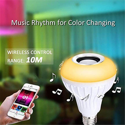 WunderVoX Smart Bluetooth Speaker LED Music Light Bulb Lamp with Remote Control -S2 Smart Bulb