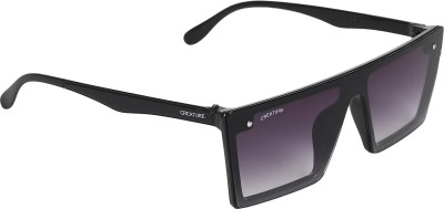 CREATURE Rectangular Sunglasses(For Men & Women, Black)