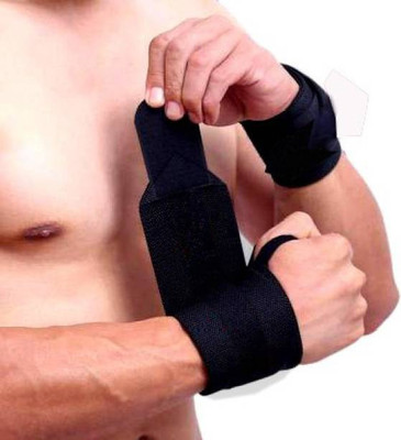 GymWar Exercise Fitness Band Wrist Band for Men & Women Fitness Band(Black, Pack of 2)