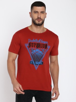 Aditya Birla - abof Printed Men Round Neck Red T-Shirt