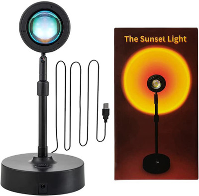 WunderVoX RGB Sunset Lamp USB Operative -D3 Night Lamp(14 cm, Black)