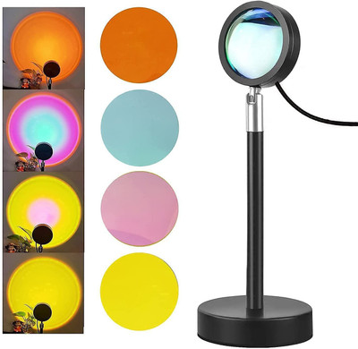 ASTOUND 360° Rotation Sunset Projection Lamp Night Lamp(26 cm, Black)