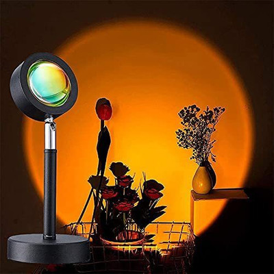 WunderVoX Sunset Projection Lamp Adjustable Height Rainbow Light Crystal Clear Lens-S2 Night Lamp(14 cm, Black)