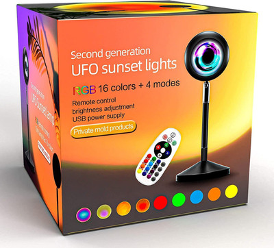 ASTOUND 360 Rotation Mood Lighting Lamp Night Lamp(14 cm, Black)