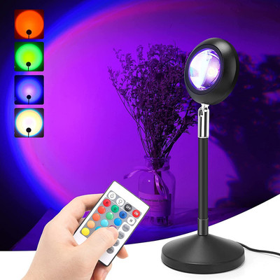 WunderVoX RGB Sunset Lamp USB Operative -U7 Night Lamp(14 cm, Black)