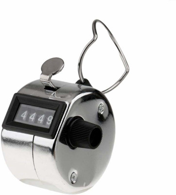 KARTCITY 4 Digits Hand Held Tally Counter Numbers Clicker Analog Tally Counter(Silver)