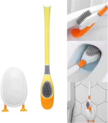 Deoxys Flexible Toilet Brush Creative Wall-Mounted Silicone Toilet Brush no Dead Corner with Holder(Multicolor)