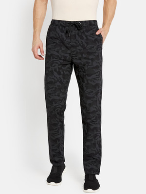 Octave Printed Men Black Track Pants