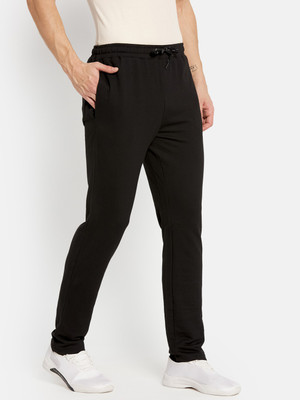 Octave Solid Men Black Track Pants