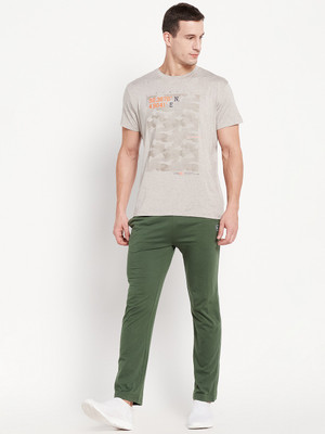 Octave Solid Men Light Green Track Pants