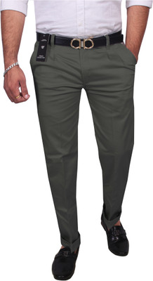 INDIAN PLANET Regular Fit Men Grey Trousers