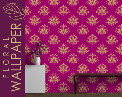 We Kreate Vinyl Floral & Botanical Green Wallpaper(L x W: 252 cm x 45 cm)