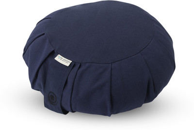 Core Asana Yoga Zafu Cushion Pillow Relaxing Pleated Meditation Pillow Buckwheat Hull Filled Yoga Blocks(Blue Pack of 1)