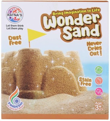 RATNA'S Wonder Sand 500 Grams for Play for Kids (Brown 500 Grams), ONE Big Mould Inside