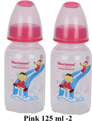 Morisons Designer Feeding Bottle 125 Ml pack of 2 Pink - 125 ml(Pink)