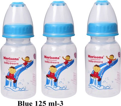 Morisons Designer Feeding Bottle 125 Ml pack of 3 Blue - 125 ml(Multicolor)