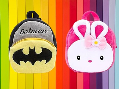 INDIGNITE Small 12 L Backpack Small 12 L Backpack Soft Plush Backpack (BATMAN BAG ) 12 L Backpack(Pink)