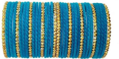 Suhagan Glass Beads Gold-plated Bangle Set(Pack of 34)