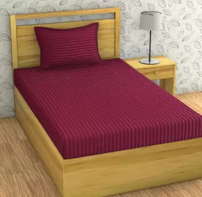 Cool Dealzz 144 TC Microfiber Single Solid Flat Bedsheet(Pack of 1, Purple)